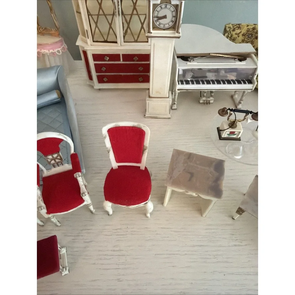 Vintage 20 Piece Lot of Ideal Petite Princess & Dollhouse Furniture Couch Chairs